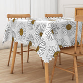 Aperturee Rustic Daisy Tablecloth with Yellow and White Flowers, for Farmhouse Kitchen and Spring Country Decor